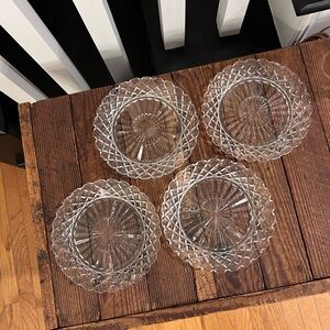 Clear Glass Dessert Plates - Set of 4